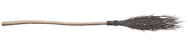 Witches broomstick for Halloween holiday. Isolated on white background. 3d rendering. — Stock Photo, Image