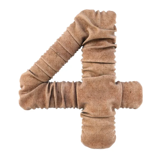 çuval bezi yapılan hane sayısı. Beyaz izole. 3D çizim.