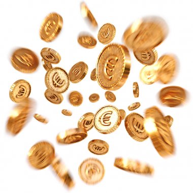 Gerçekçi altın euro coins 