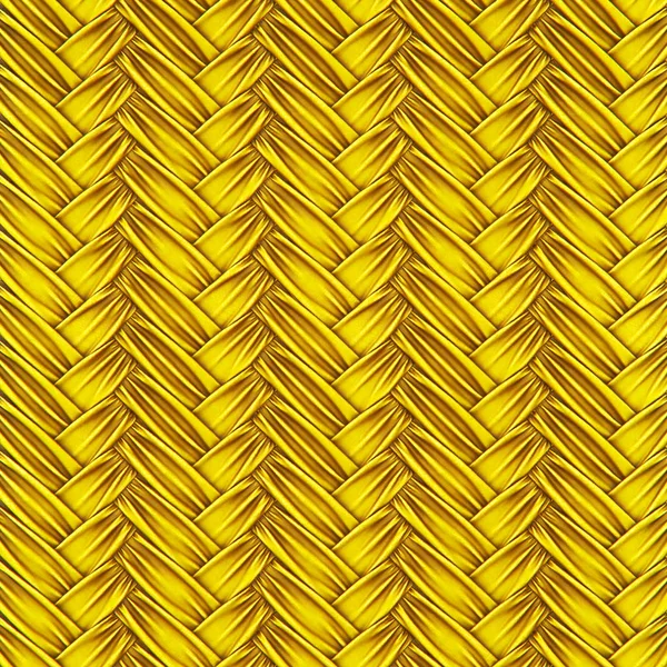 Woven rattan with patterns of yellow fabric — Stock Photo, Image