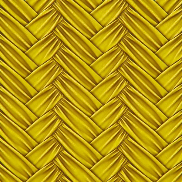 Tkanými ratanový nábytek se vzory žluté textilie — Stock fotografie