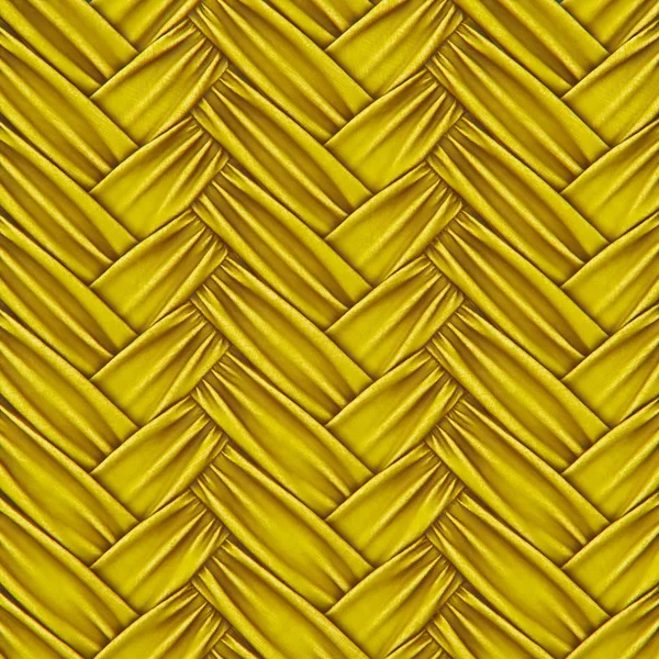 Woven rattan with patterns of yellow fabric — Stock Photo, Image