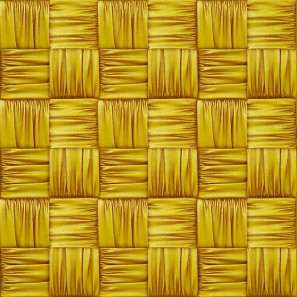 Woven rattan with patterns of yellow fabric — Stock Photo, Image