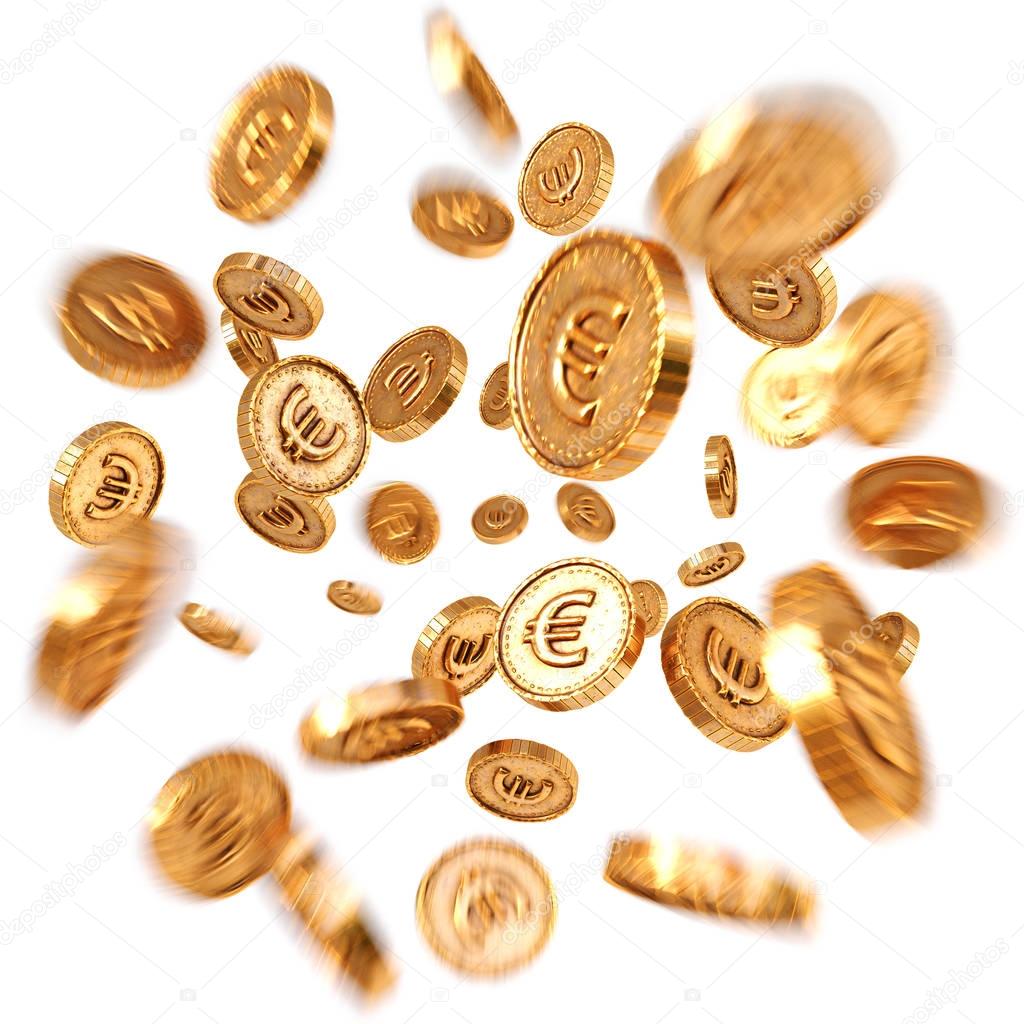 Realistic Gold euro coins 