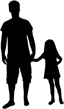 Çocuğun babası siluet.