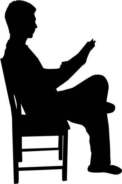 Silhouette d'un homme avec un livre . — Image vectorielle