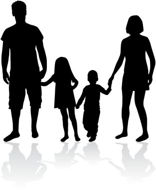 vector silhouet van familie.
