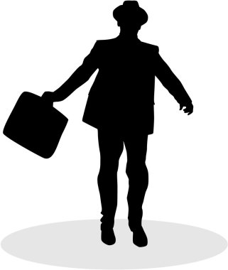 Siluet zarif adam, iş adamı. Simge kavramsal.