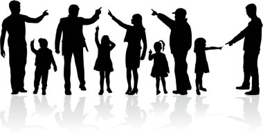 vector silhouet van familie.