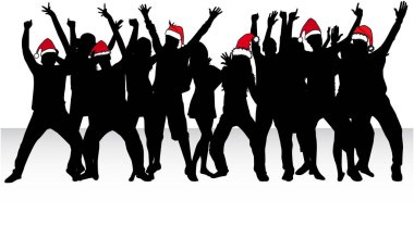 İnsanlar dans. Noel arka plan .