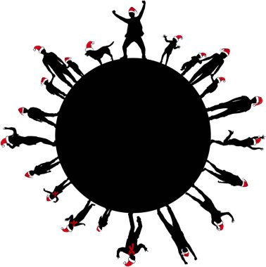 Siluetleri aileler santa kapaklar.