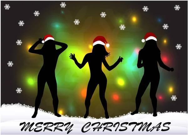 Gente bailando - Feliz Navidad  . — Vector de stock