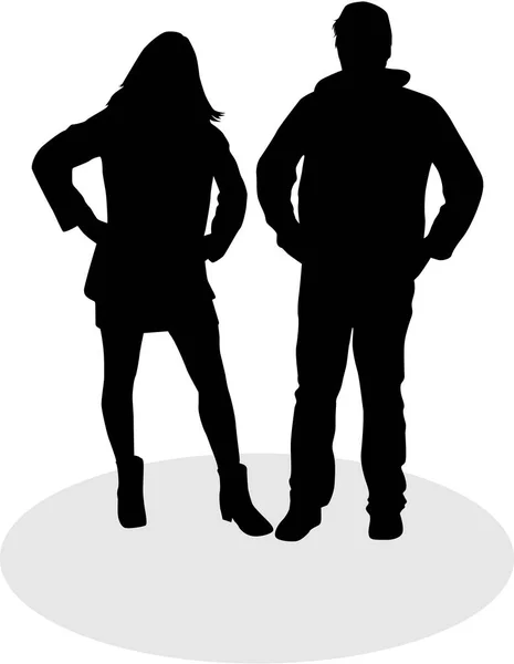 Couple of young people — Stock Vector