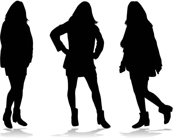 Silhouette nere di donne . — Vettoriale Stock