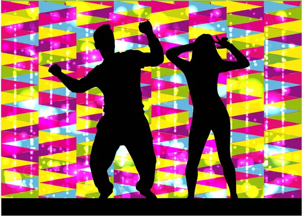 Dancing people silhouettes. Abstract background. — Stock Vector