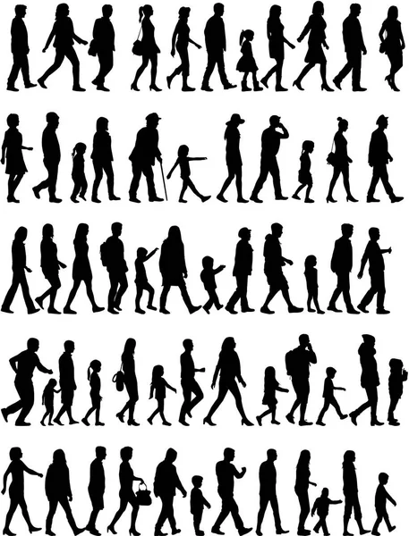 Large collection of silhouettes concept. — Stock Vector