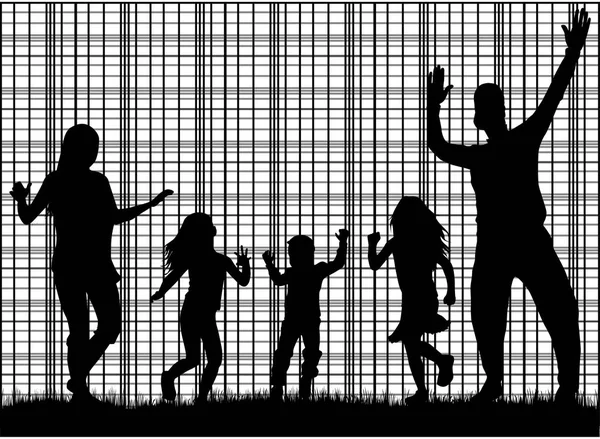 Family silhouettes . Abstract background. — Stock Vector