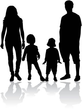 vector silhouet van familie.