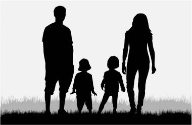 vector silhouet van familie.