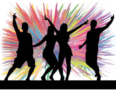 Dans eden insanlar siluetleri.