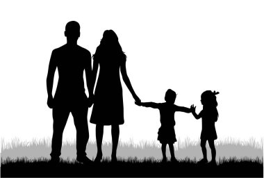 vector silhouet van familie.