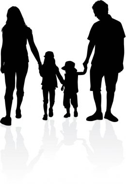 vector silhouet van familie.