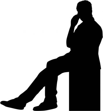 Bir adamın silueti.