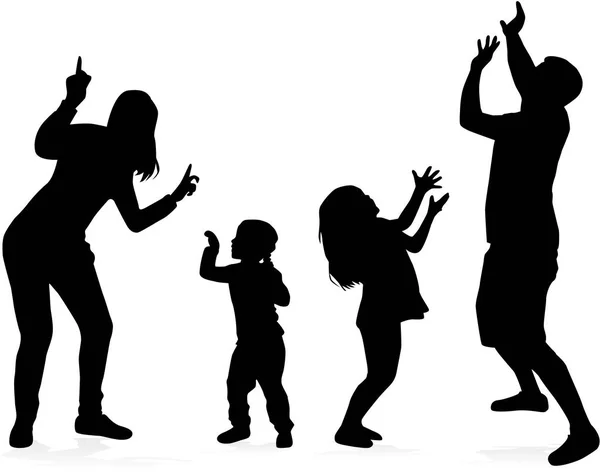 Vector silhouette of family. — Stock Vector