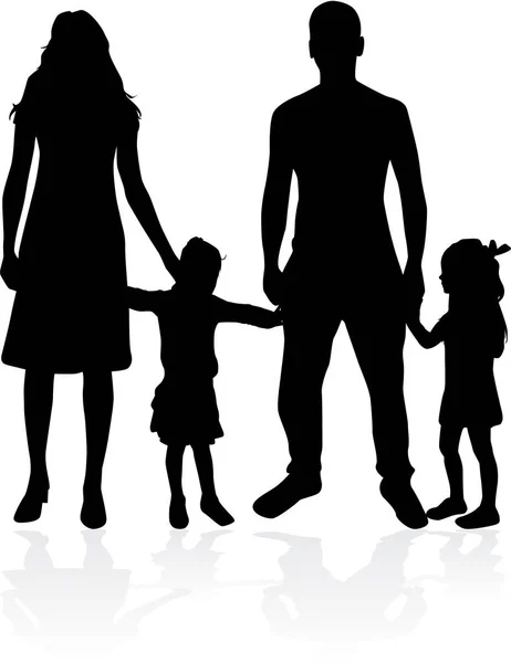 Vector silhouet van familie. — Stockvector