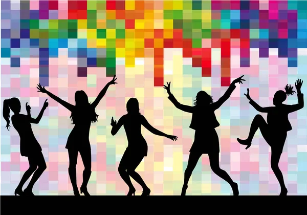 dans eden kadın siluetleri.