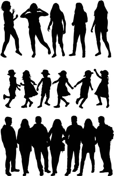 Grande collection silhouettes de personnes . — Image vectorielle