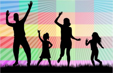 vector silhouet van familie.