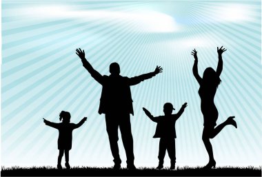 vector silhouet van familie.