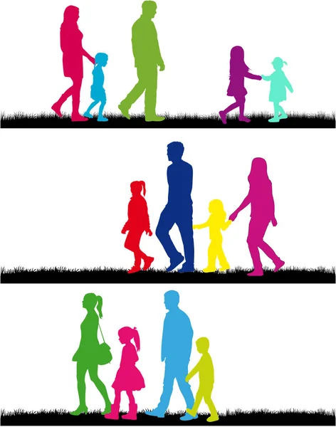 Vector silhouette of family. — Stock Vector