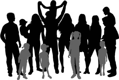 vector silhouet van familie.