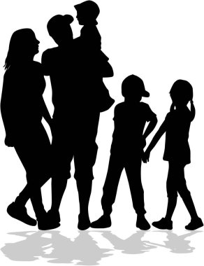 vector silhouet van familie.
