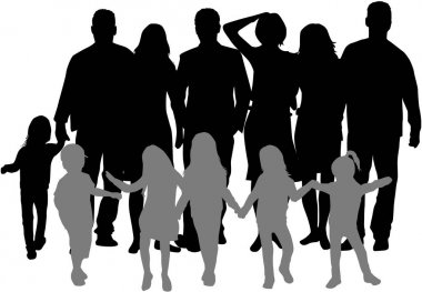vector silhouet van familie.
