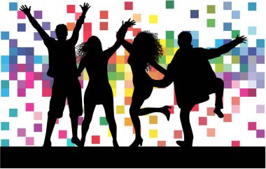 Dans eden insanlar siluetleri.