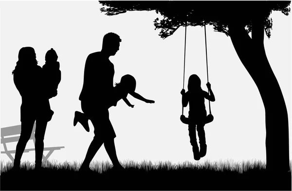 Familie der Silhouetten. — Stockvektor