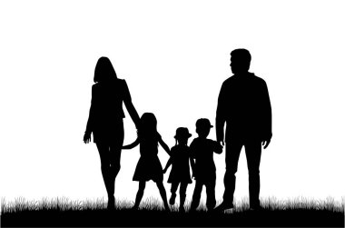 vector silhouet van familie.