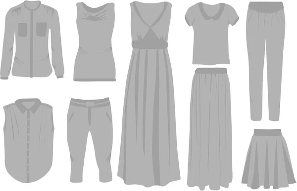 Набор женской одежды . — стоковый вектор