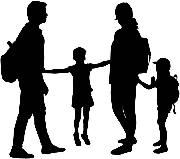 Familiensilhouette, Vektorarbeit . — Stockvektor