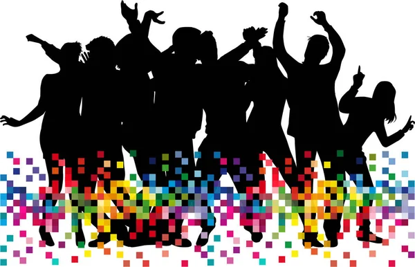 Dans eden insanların siluetlerini. Soyut arkaplan.