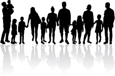 vector silhouet van familie.