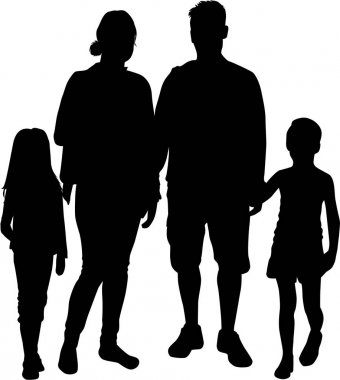 vector silhouet van familie.