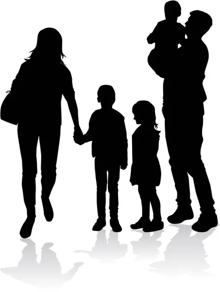 Vector silhouet van familie. — Stok Vektör