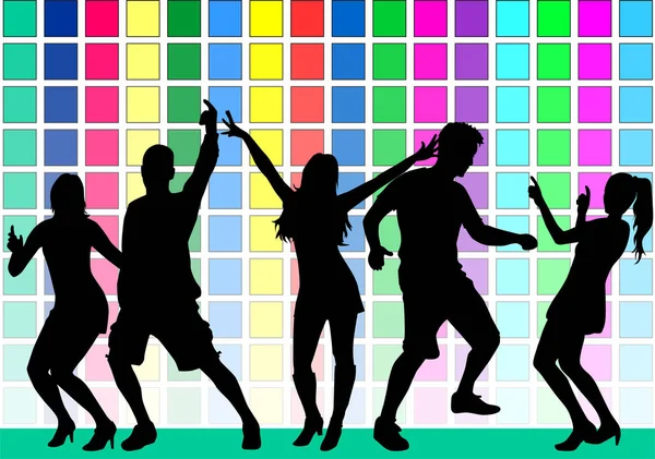 Dans eden insanların siluetlerini. Soyut arkaplan.