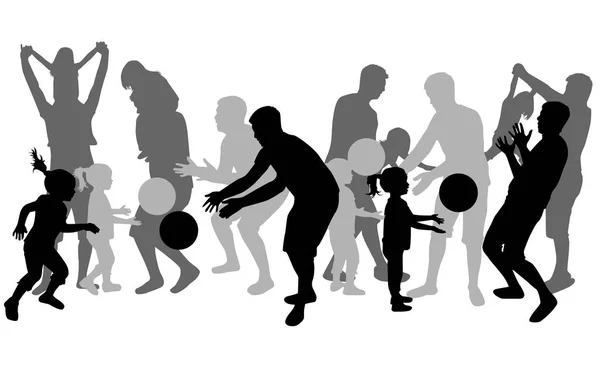 子供と父親がボールをプレーします。. — ストックベクタ