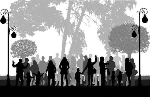 Vector silhouet van familie. — Stockvector