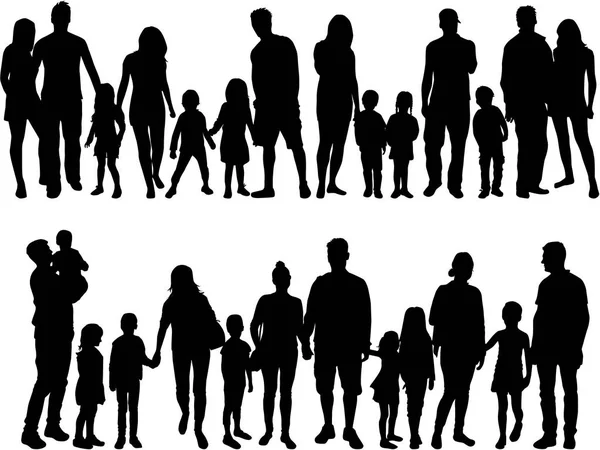 Vector silhouet van familie. — Stockvector